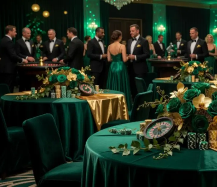 Nastrojowe oświetlenie i eleganckie dekoracje w strefie kasynowej