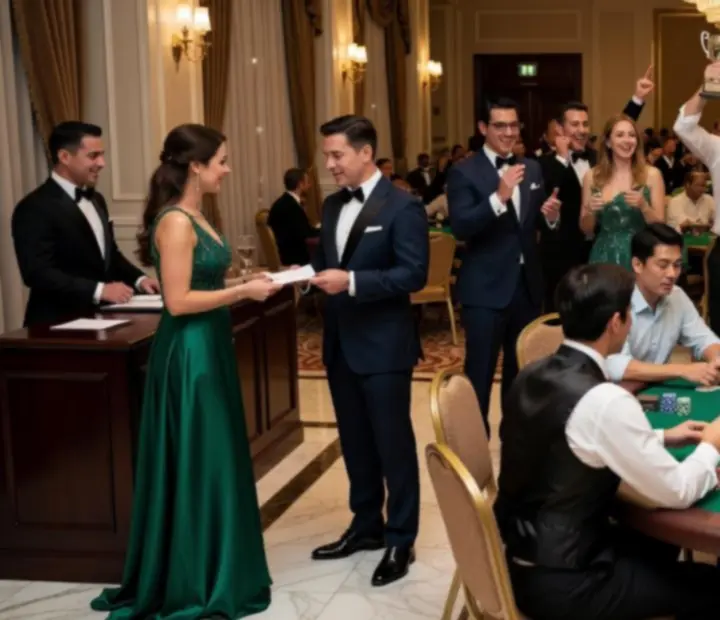 Goście podczas kolejnych etapów wieczoru pokerowego